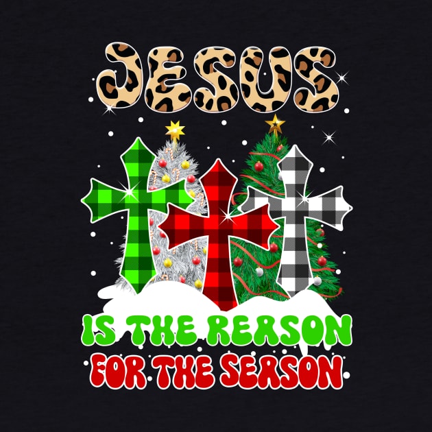 Jesus Is the Reason for the Season Groovy Christmas Pyjama Leopard Buffalo Plaid by teespringplus